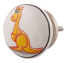 Orange Kangaroo Ceramic Flat Furniture Knob Online